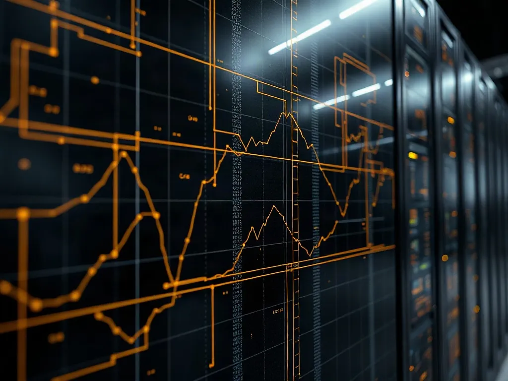 Sala de control técnico con paneles de monitorización y trazabilidad de sistemas de IA